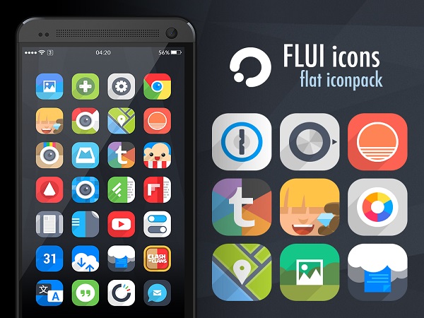 مجموعه آیکون‌های زیبا برای اندروید با FLUI Icon Pack