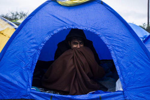 کمپ پناهجویان خاورمیانه ای در یونان