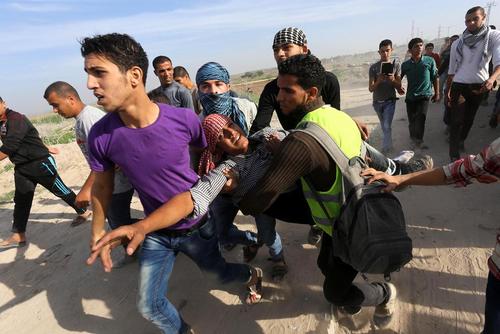 درگیری جوانان فلسطینی با سربازان اسراییل – غزه
