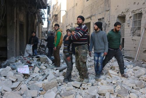 حمله هوایی به شهر حلب سوریه