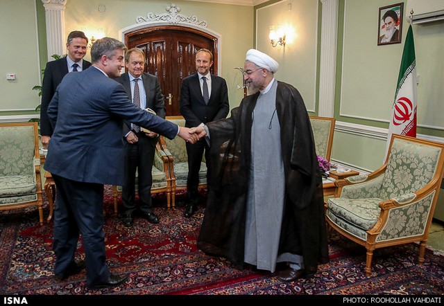 دیدار وزیر امور خارجه دانمارک با روحانی (عکس)
