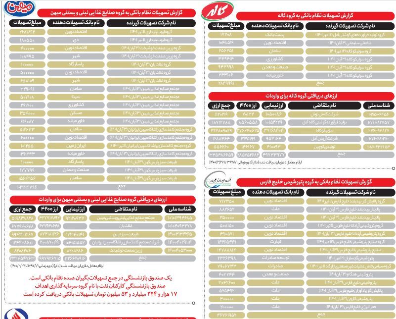 کاله و میهن چقدر ارز دولتی گرفتند؟ 2