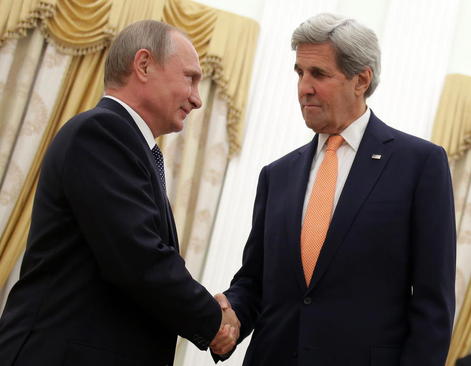 دیدار وزیر امور خارجه آمریکا با رییس جمهور روسیه در کاخ کرملین در مسکو